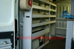 Allestimento Scaffalature per Fiat Ducato, Peugeot Boxer, Citroën Jumper, Mercedes Sprinter, Volkswagen Crafter, Renault Master, Iveco Daily, Nissan NV400, Opel Movano, Ford Transit, Fiat Doblo, Renault Trafic, Nissan Interstar, Ford Custom, Nissan NV2500, Volkswagen Transporter, Toyota Proace, Mercedes Vito.