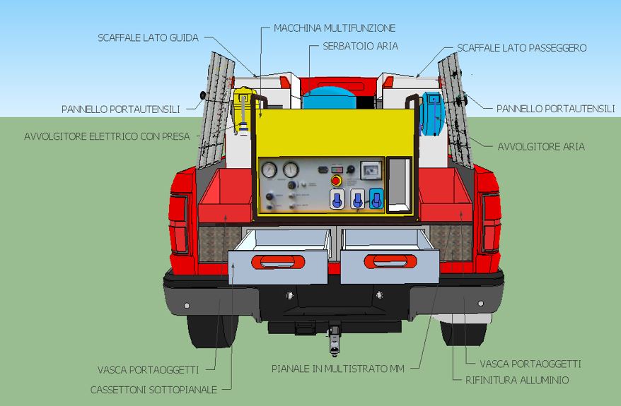 Allestimenti su misura per realizzato su Toyota Proace con ripiani modulari per tecnici e manutentori