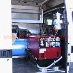 Scaffalature per veicoli commerciali realizzato su Mercedes Sprinter con sistema di organizzazione utensili per tecnici e manutentori